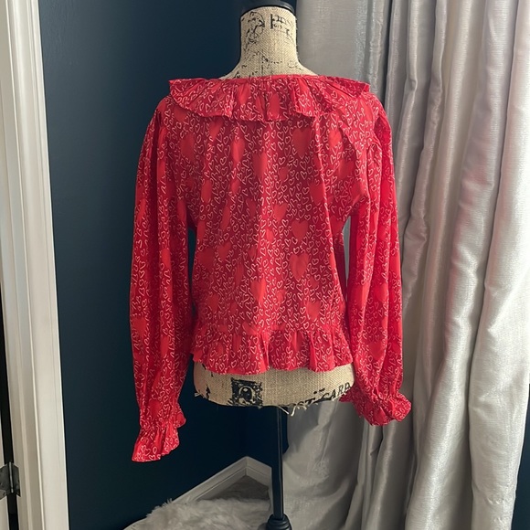 Red Hearts Top Size XL - Picture 3 of 6
